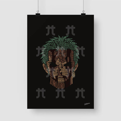 Roronoa Zoro - Poster Typographique - One Piece